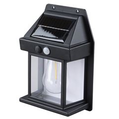 Solight LED solárna lampáš nástenná, teplá biela, 12x17cm, čierna