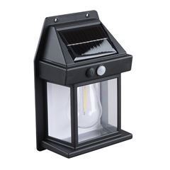 Solight LED solárna lampáš nástenná, teplá biela, 12x17cm, čierna