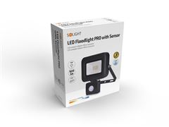 Solight LED reflektor PRO so senzorom, 10W, 920lm, 5000K, IP44