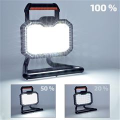 Solight LED reflektor, 20W, prenosný, nabijací, 2000lm, oranžovo-čierny