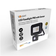 Solight LED reflektor PRO so senzorom, 20W, 1840lm, 5000K, IP44