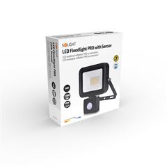 Solight LED reflektor PRO so senzorom, 30W, 2760lm, 5000K, IP44