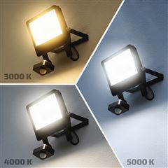 Solight LED reflektor so senzorom TOP, 30W, max. 3900lm, 3CCT, voliteľný výkon 100/66%, IP65, rýchlospojka