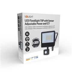 Solight LED reflektor so senzorom TOP, 30W, max. 3900lm, 3CCT, voliteľný výkon 100/66%, IP65, rýchlospojka