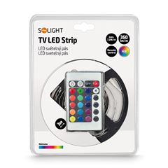 Solight LED svetelný pás, RGB, 3m, sada s 12V adaptérom a DO, 7,2W/m, IP20