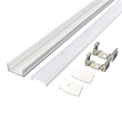 Solight hliníková lišta s bočnicami pre LED pásiky, 22x17x8mm, mliečny difúzor, 1m