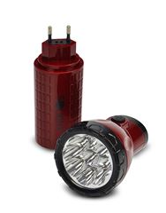 Solight LED nabíjacie svietidlo, 9 x LED, červenočierna, plug-in