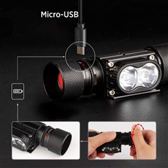 Solight LED čelové nabíjacie svietidlo, 650lm, Li-Ion