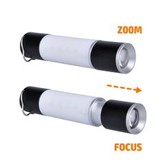 Solight LED nabíjacie ručné svietidlo s kampingovou lucernou, 250lm, power bank, Li-Ion