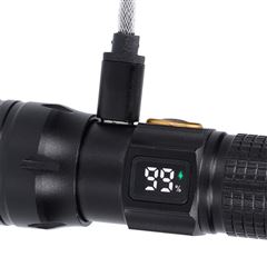 Solight LED nabíjacie svietidlo s displejom, 200lm, zoom, Li-Ion