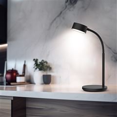 Solight LED stolná lampička, 4,5W, 300lm, 3CCT, čierna, podstavec