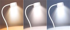 Solight LED stolná nabíjacia lampička, 2W, 210lm, 3CCT, biela, clip