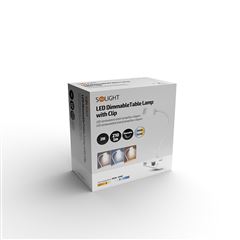 Solight LED stolná nabíjacia lampička, 2W, 210lm, 3CCT, biela, clip
