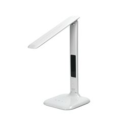 Solight LED stmievateľná stolná lampička s displejom, 7W, voľba teploty svetla, biely lesk