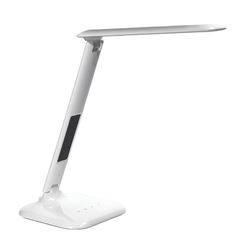 Solight LED stmievateľná stolná lampička s displejom, 7W, voľba teploty svetla, biely lesk