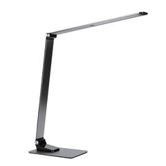 Solight LED stolná lampička stmievateľná, 11W, zmena chromatickosti, brúsený hliník, strieborná