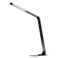 Solight LED stolná lampička stmievateľná, 11W, zmena chromatickosti, brúsený hliník, strieborná
