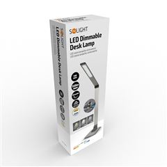 Solight LED stolná lampička stmievateľná, 11W, zmena chromatickosti, brúsený hliník, strieborná