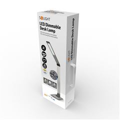 Solight LED stolná lampička stmievateľná, 11W, zmena chromatickosti, brúsený hliník, strieborná