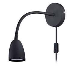 Solight LED nástenná lampička, stmievateľná, 4W, 280lm, 3000K, čierna