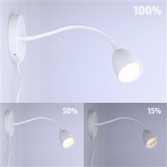 Solight LED nástenná lampička, stmievateľná, 4W, 280lm, 3000K, biela