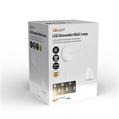 Solight LED nástenná lampička, stmievateľná, 4W, 280lm, 3000K, biela