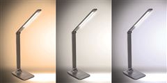Solight LED stmievateľná lampička s bezdrôtovým nabíjaním, 10W,  zmena chromatickosti, sivá