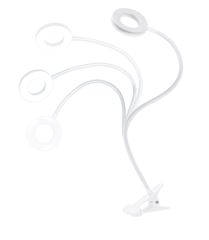 Solight LED stmievateľná stolná lampička s klipom biela, 300lm, nastaviteľná teplota svetla, USB