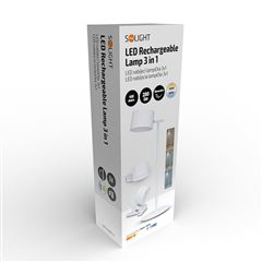 Solight LED nabíjacia lampička 3v1, 280lm, zmena CCT, stmievanie, biela