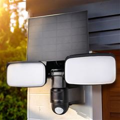 Solight LED solárne svetlo so senzorom, 9W, 850lm, 4000K, Li-Ion, čierna