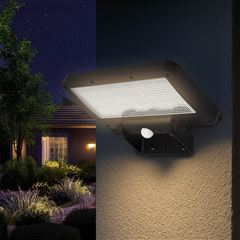 Solight LED solárne svetlo so senzorom, 5W, 500lm, 4000K, Li-Ion, čierna