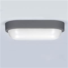 Solight LED vonkajšie osvetlenie oválne, 13W, 910lm, 4000K, IP54, 21cm, sivá farba