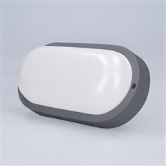 Solight LED vonkajšie osvetlenie oválne, 13W, 910lm, 4000K, IP54, 21cm, sivá farba
