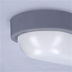 Solight LED vonkajšie osvetlenie oválne, 13W, 910lm, 4000K, IP54, 21cm, sivá farba