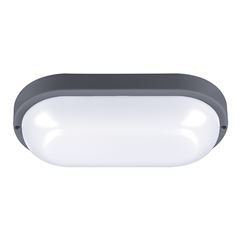 Solight LED vonkajšie osvetlenie oválne, 20W, 1500lm, 4000K, IP54, 26cm, sivá farba
