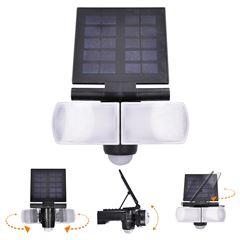 Solight LED solárne svetlo so senzorom, 8W, 600lm, Li-on, čierna