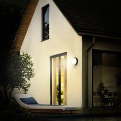 Solight LED vonkajšie osvetlenie so senzorom a nastaviteľnou CCT, 18W, 1800lm, 22cm, 2v1,biely a čierny kryt