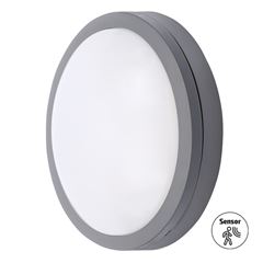 Solight LED vonkajšie osvetlenie so senzorom Siena, sivé, 20W, 1500lm, 4000K, IP54, 23cm