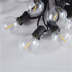 Solight LED vonkajšia reťaz s žiarovkami, 25 žiaroviek, 15m +5m, 750lm, teplá biela