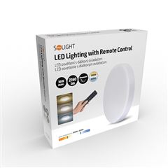 Solight LED osvetlenie LECCE s diaľkovým ovládačom, 36W, 2160lm, 30cm, zmena chromatickosti, stmievateľné, biela