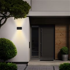 Solight LED vonkajšie nástenné osvetlenie Modena, 12W, 800lm, 3CCT, čierna