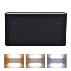 Solight LED vonkajšie nástenné osvetlenie Modena, 12W, 680lm, 120°, čierna