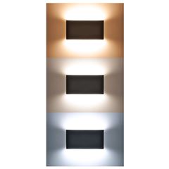 Solight LED vonkajšie nástenné osvetlenie Modena, 12W, 680lm, 120°, čierna