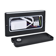 Solight LED vonkajšie nástenné osvetlenie Modena, 12W, 680lm, 120°, čierna