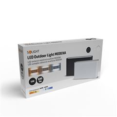 Solight LED vonkajšie nástenné osvetlenie Modena, 12W, 680lm, 120°, čierna