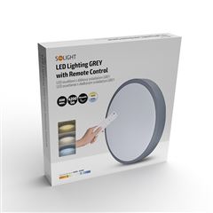 Solight LED osvetlenie s diaľkovým ovládačom Grey, 60W, 4200lm, 49cm, zmena chromatickosti, stmievateľné