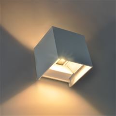 Solight LED vonkajšie nástenné osvetlenie Parma, 6W, 360lm, 10-110°, biela