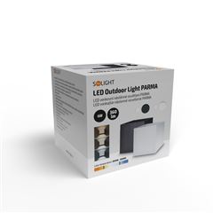Solight LED vonkajšie nástenné osvetlenie Parma, 6W, 360lm, 10-110°, biela