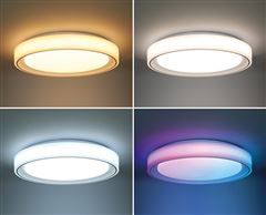 Solight LED osvetlenie s diaľkovým ovládačom Floco, 30W + 6W RGB, 2100lm, 40cm, zmena chromatickosti, stmievateľná