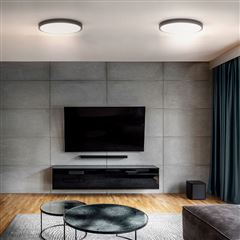 Solight LED osvětlení s dálkovým ovladačem Estela Black, 60W, 4500lm, 50cm, změna chromatičnosti, stmívatelné